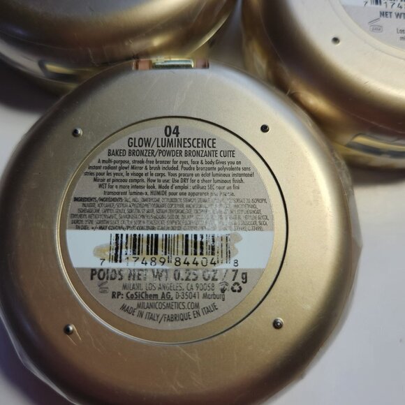 Milani Baked Bronzer 04 Glow Lot of 3 for Eyes Face and Body Made in Italy - Picture 5 of 5